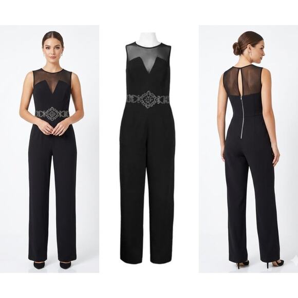 JS Boutique Pants - JS boutique illusion neckline embellishedjumpsuit